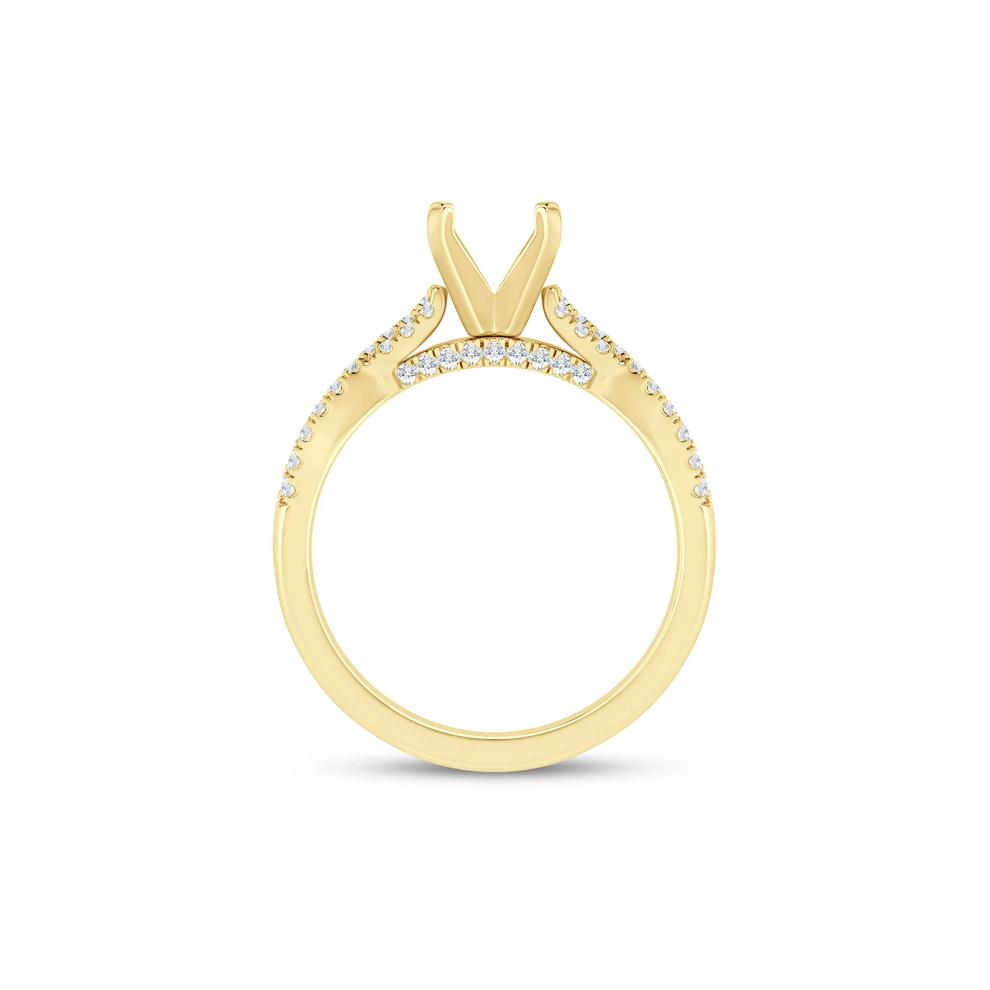 Lab Grown Diamond Twist Semi-Mount Ring in 14K Yellow Gold (1/4 ct. tw.) – Image 4 of 6