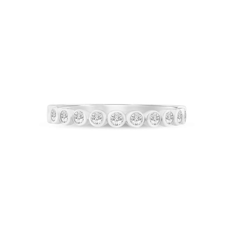 Lab Grown Diamond Bezel-Set Stack Band in 10K White Gold (1/4 ct. tw.) – Image 1 of 3