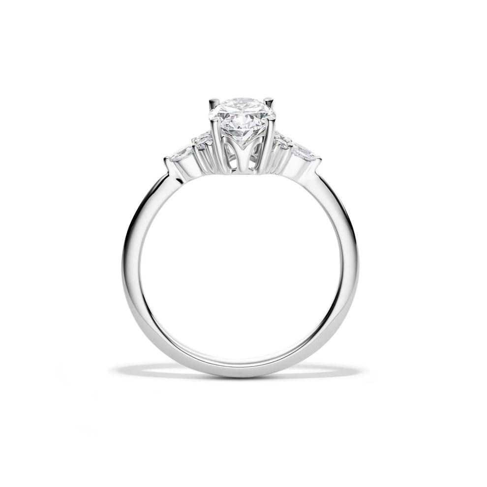 Lab Grown Diamond Oval Engagement Ring in 14K White Gold (1 ct. tw.) – Image 2 of 5