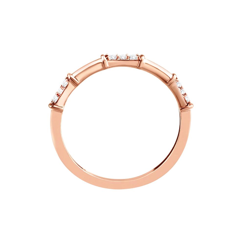Diamond Bamboo Stack Ring in 10K Rose Gold (1/10 ct. tw.) – Image 2 of 3