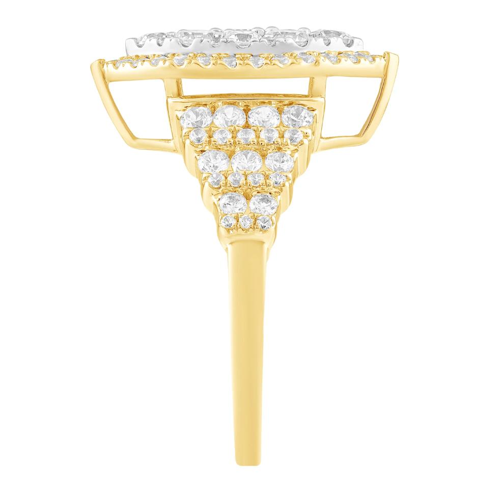 Diamond Marquise Composite Engagement Ring in 10K Yellow &amp; White Gold (1 1/2 ct. tw.) – Image 3 of 3