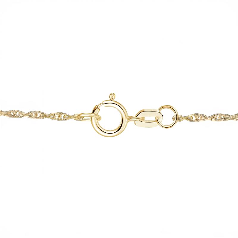 Lab-Created Emerald Oval &amp; Diamond Accent Pendant Necklace in 10K Yellow Gold – Image 3 of 3