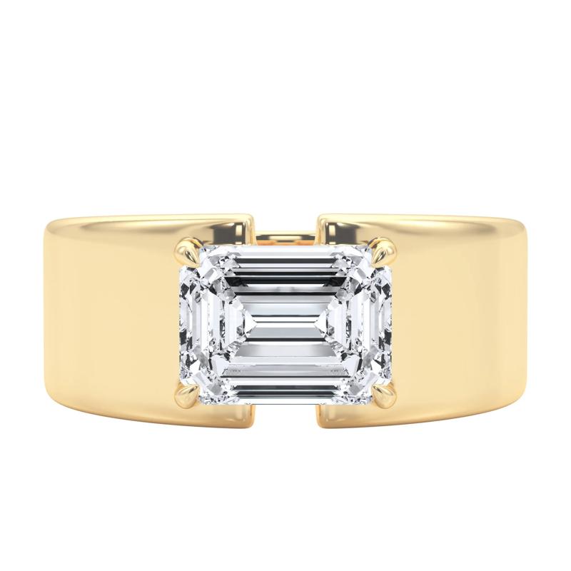 Lab Grown Diamond Emerald-Cut East West Engagement Ring in 14K Yellow Gold &#40;2 ct. tw.&#41; – Image 1 of 5