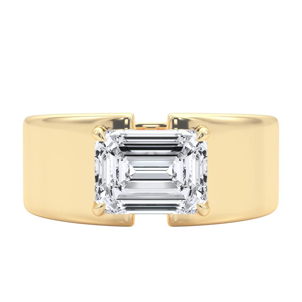 Lab Grown Diamond Emerald-Cut East West Engagement Ring in 14K Yellow Gold (2 ct. tw.) – Image 1 of 5