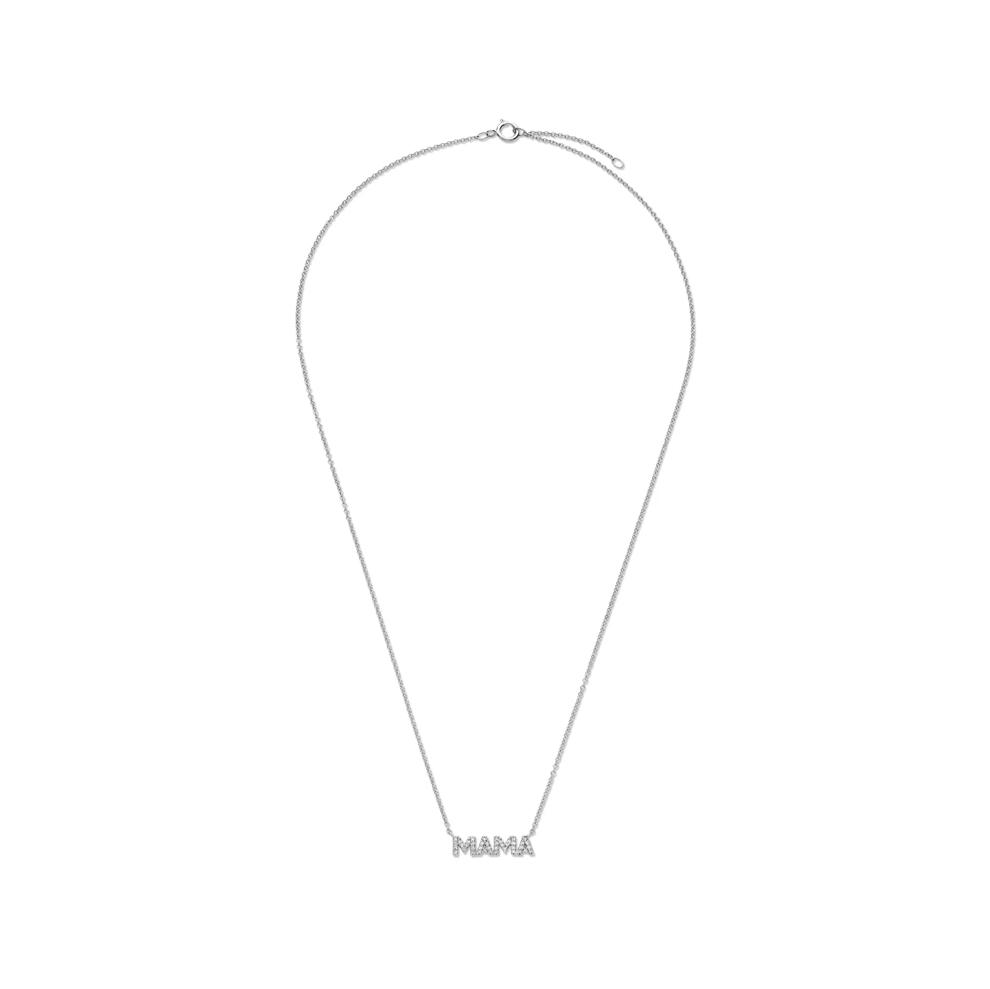 Diamond MAMA Necklace in 10K White Gold (1/10 ct. tw.) – Image 4 of 4