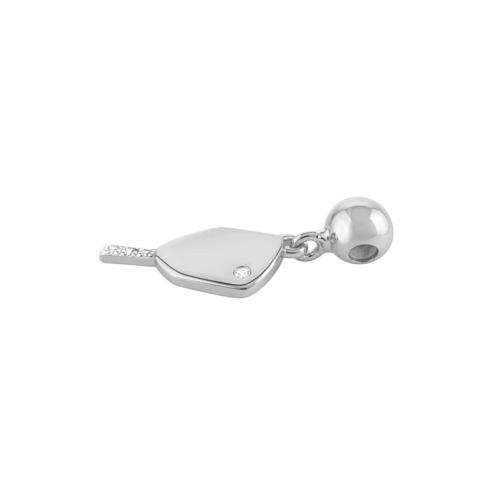 Diamond Accent Pickleball Bead Charm in Sterling Silver – Image 2 of 2