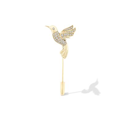 Men's Lab Grown Diamond Stick Pin Brooch in Vermeil (5/8 ct. tw.)