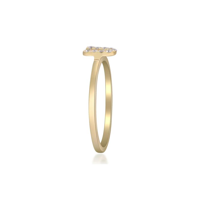 Diamond &quot;U&quot; Initial Ring in 10K Yellow Gold – Image 3 of 5