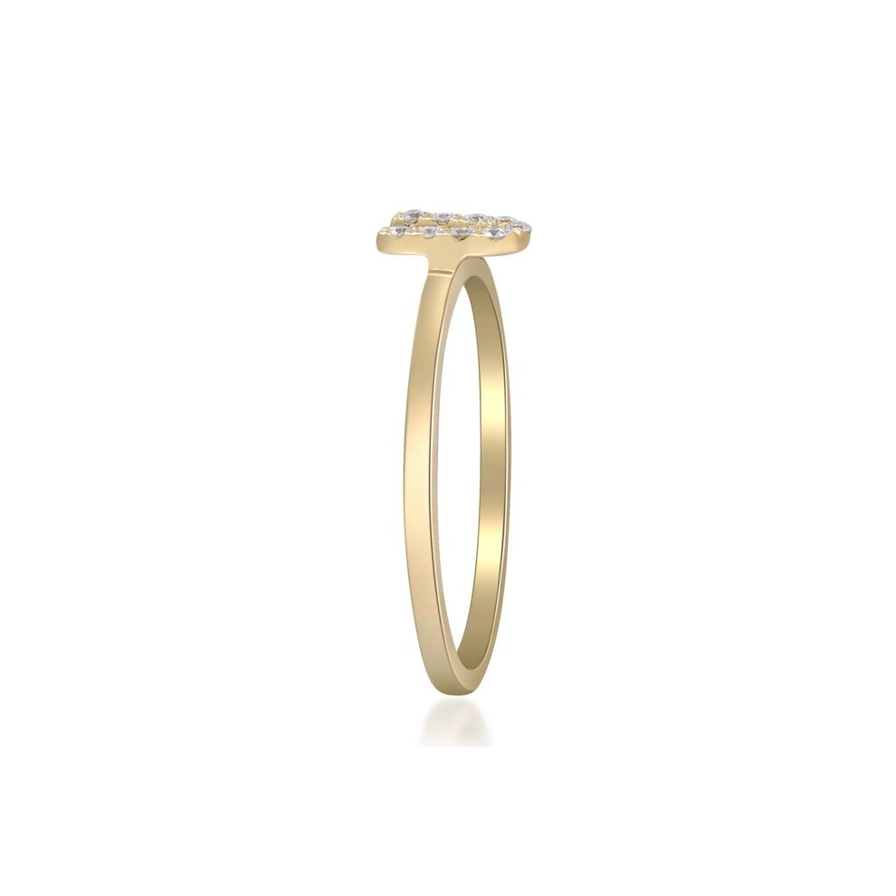 Diamond "U" Initial Ring in 10K Yellow Gold – Image 3 of 5