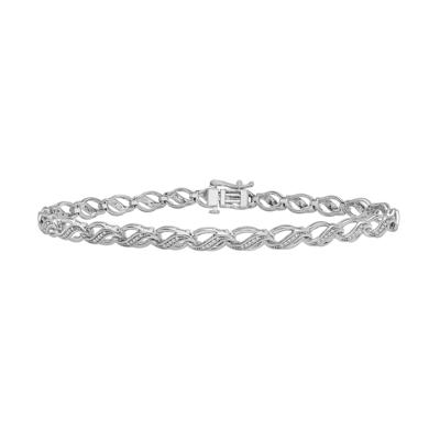 Diamond Wavy Link Bracelet in Sterling Silver (1/10 ct. tw.)