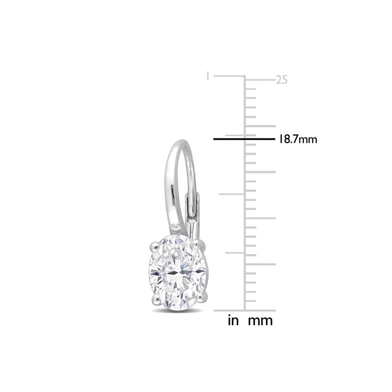 Lab-Created Moissanite Oval Earrings in Sterling Silver &#40;2 1/2 ct. dew&#41; – Image 4 of 4