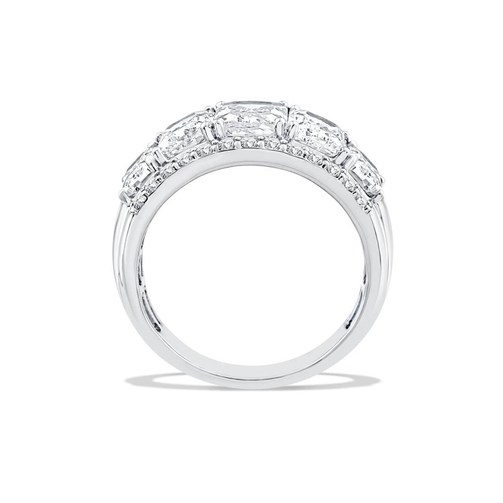 Lab Grown Diamond Radiant &amp; Round Multi-Row Band in 14K White Gold (5 ct. tw.) – Image 2 of 4