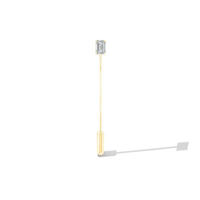 Men's Lab Grown Diamond Emerald Stick-Pin Brooch in Gold Vermeil (1 ct. tw.)
