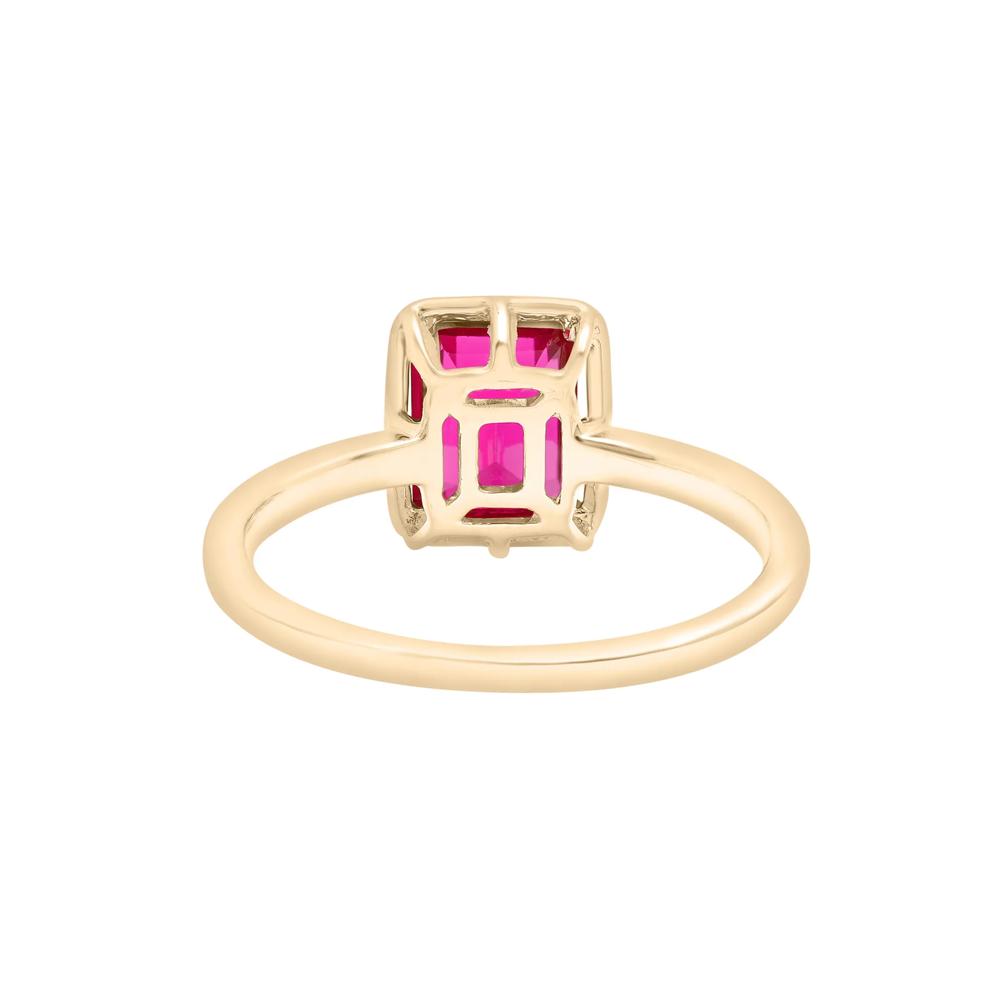 Faux-Bezel Ruby Ring in 10K Yellow Gold – Image 4 of 5