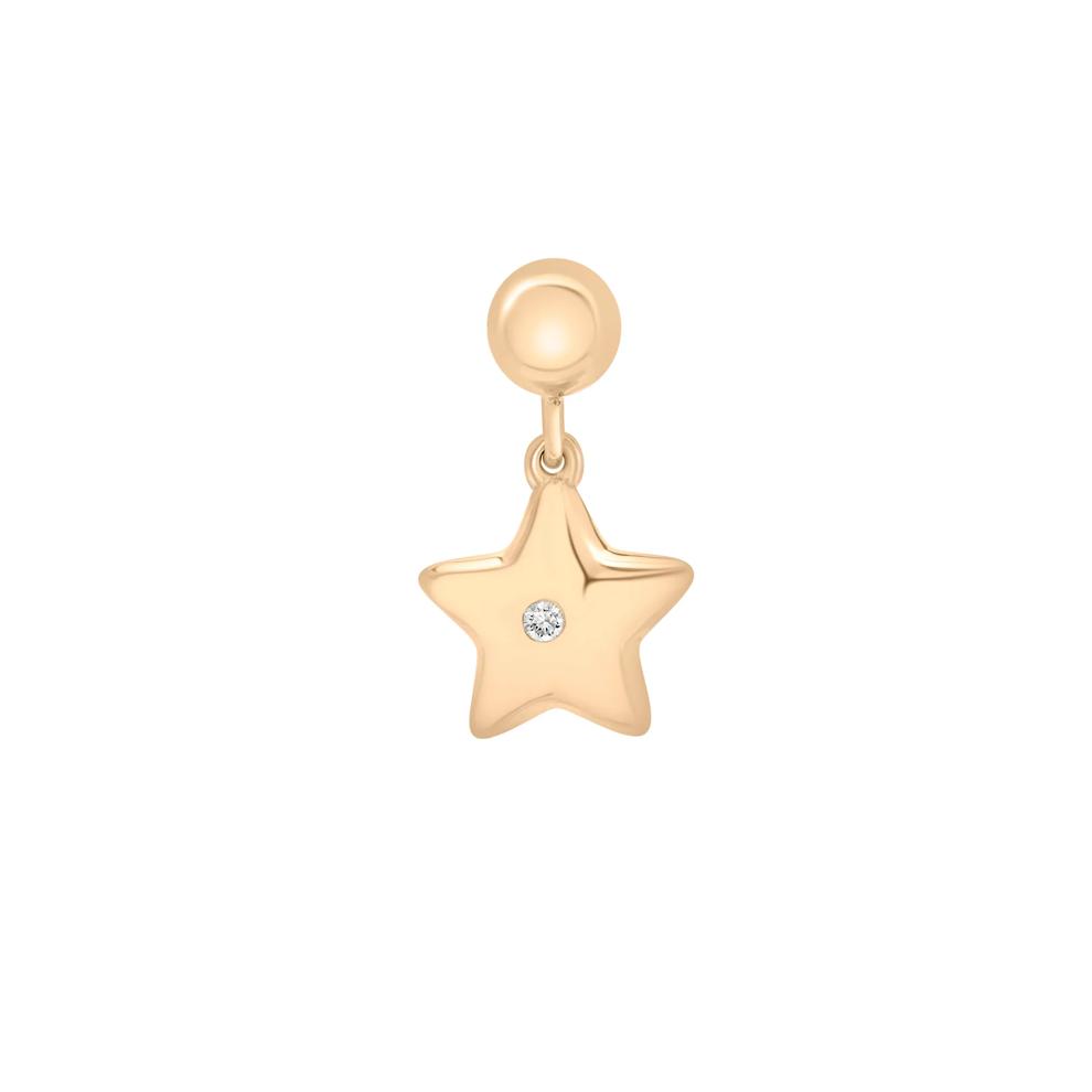Diamond Accent Puff Star Bead Charm in Vermeil – Image 1 of 3