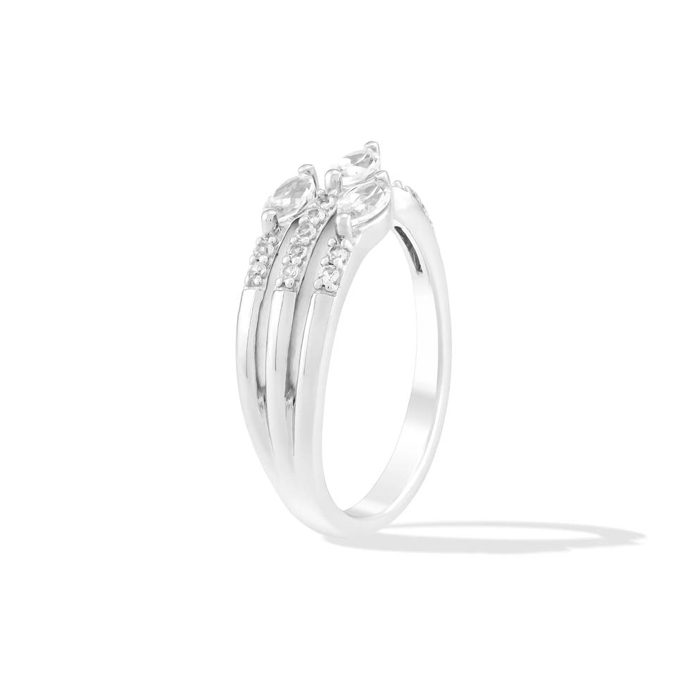 Lab-Created White Sapphire Marquise Wrap Ring in Sterling Silver – Image 3 of 4