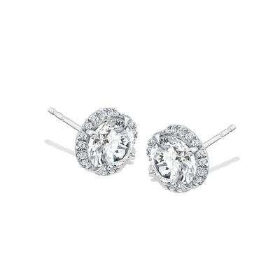 Lab Grown Diamond Fancy Halo Stud Earrings in 10K White Gold (2 1/7 ct. tw.)