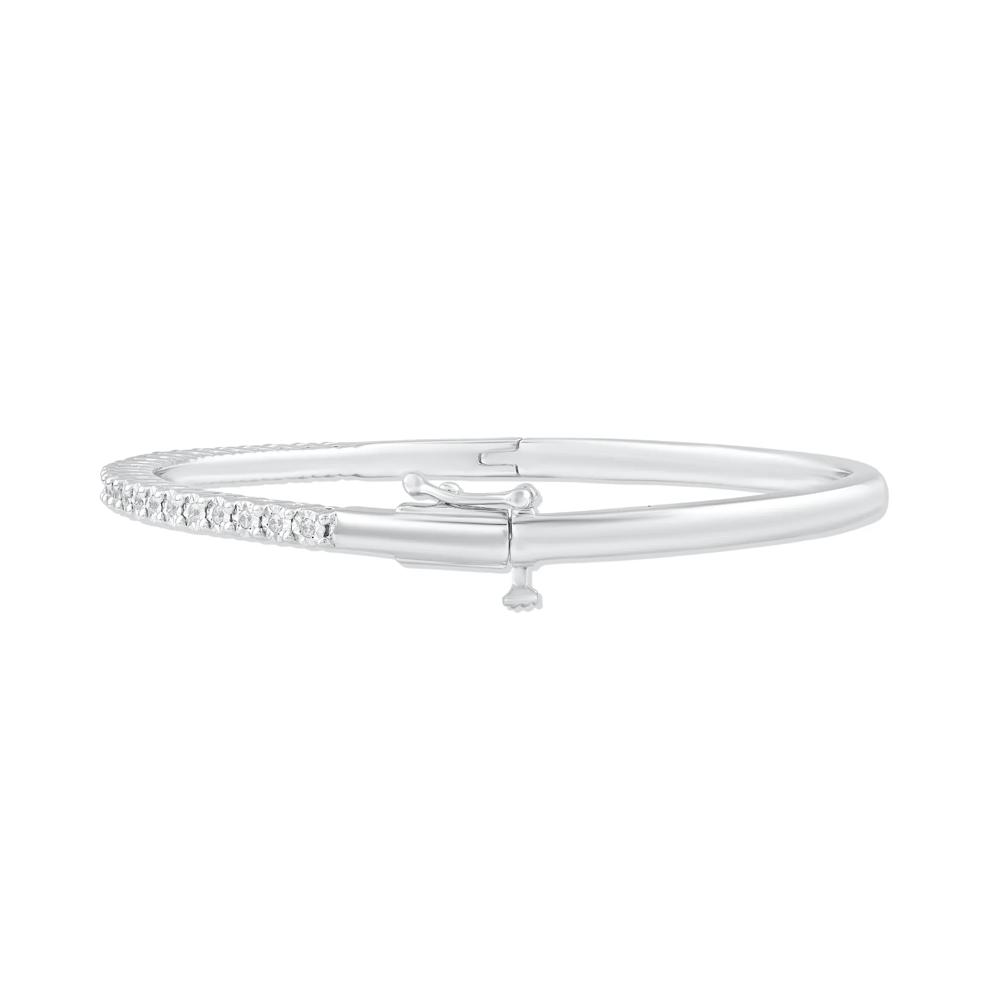 Diamond Bangle Bracelet in Sterling Silver (1/4 ct. tw.) – Image 2 of 2