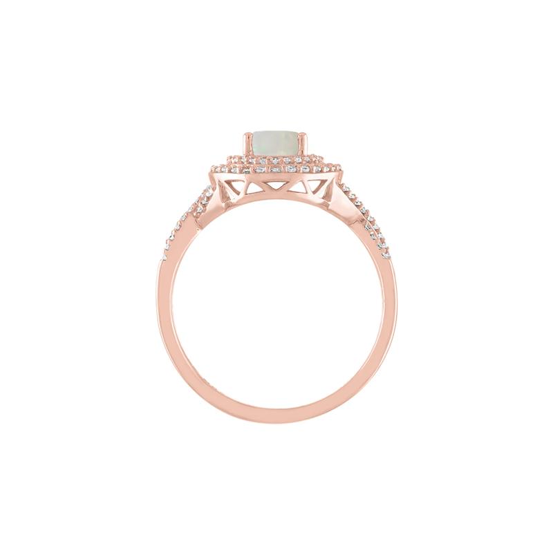 Opal &amp; 1/3 ct. tw. Diamond Ring in 10K Rose Gold – Image 2 of 3