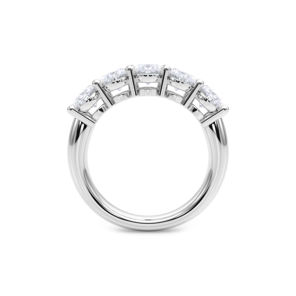 Lab Grown Diamond Five-Stone Anniversary Band in 14K White Gold (3 ct. tw.) – Image 2 of 5