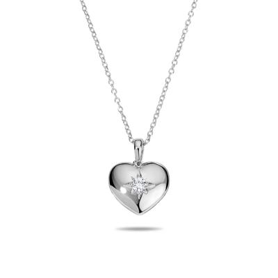 Diamond Heart Pendant Necklace in Sterling Silver (1/10 ct. tw.)