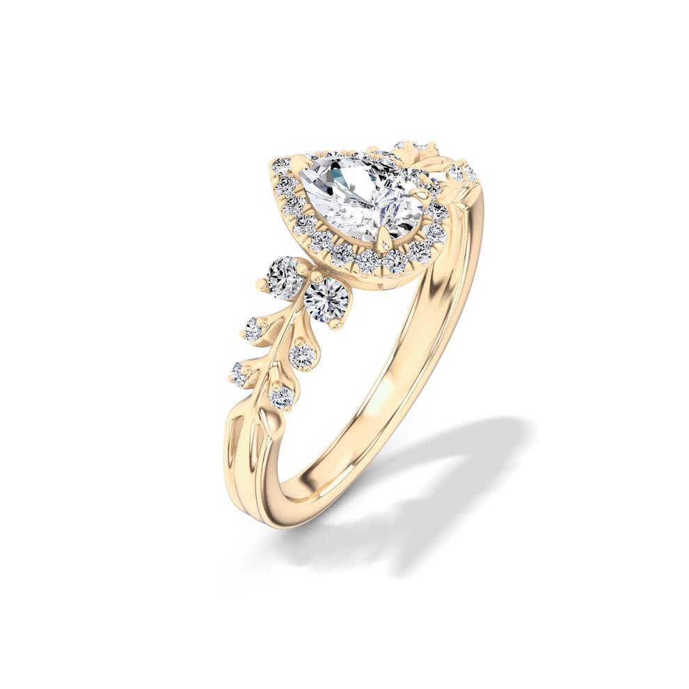 Diamond Pear-Shaped Halo Engagement Ring in 14K Yellow Gold (3/4 ct. tw.) – Image 4 of 4