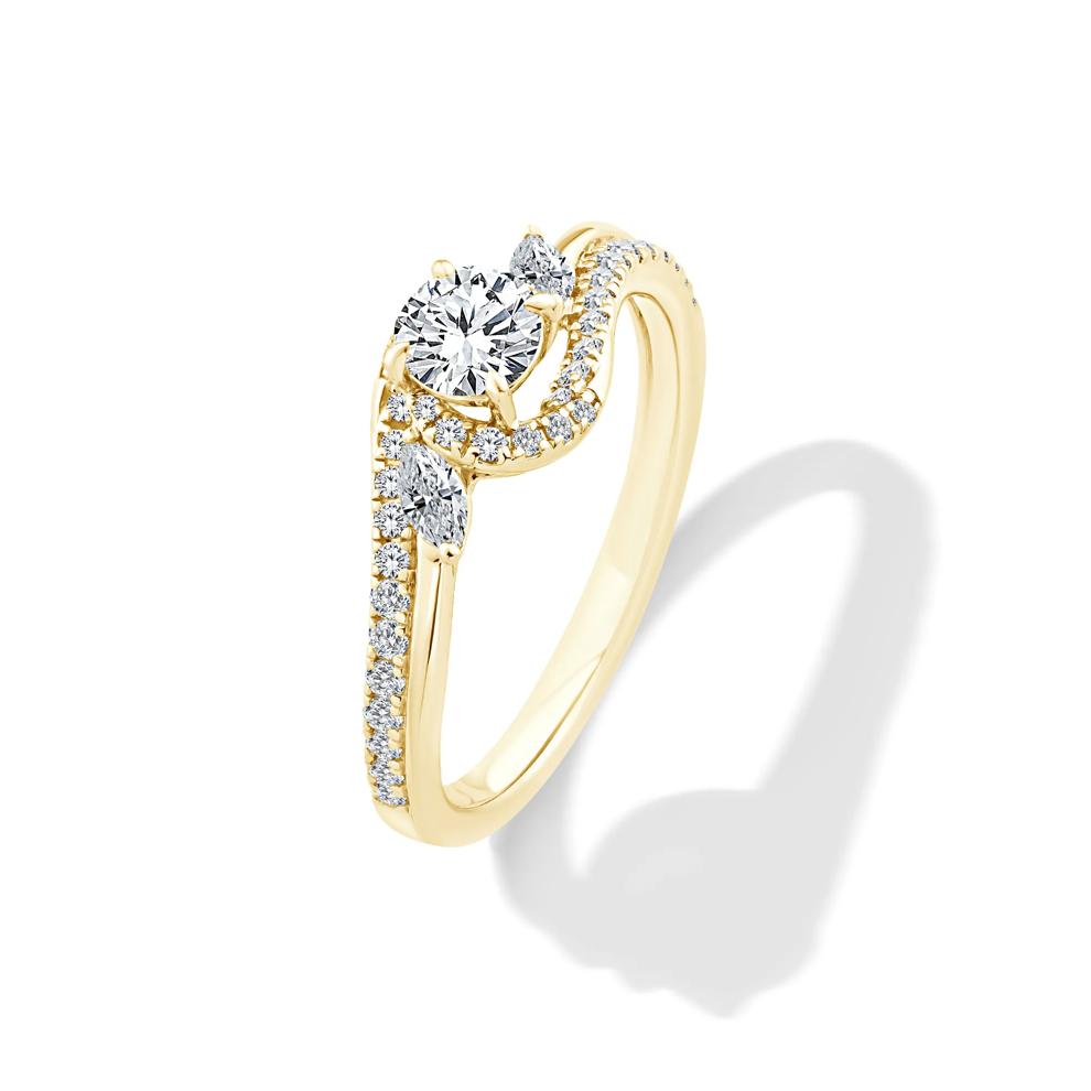 Diamond Round Engagement Ring in 14K Yellow Gold (3/4 ct. tw.) – Image 4 of 4