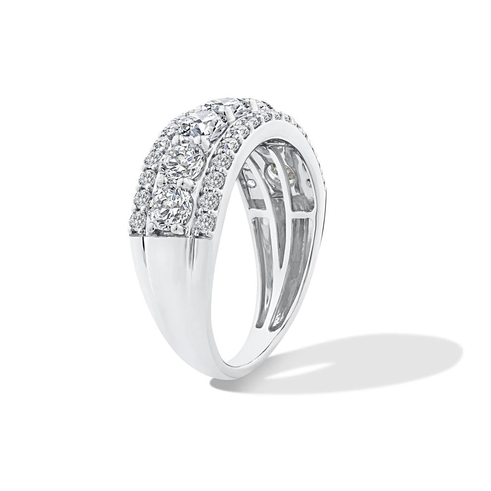 Lab Grown Diamond Round Center Multi-Row Band in 10K White Gold (2 ct. tw.) – Image 3 of 4