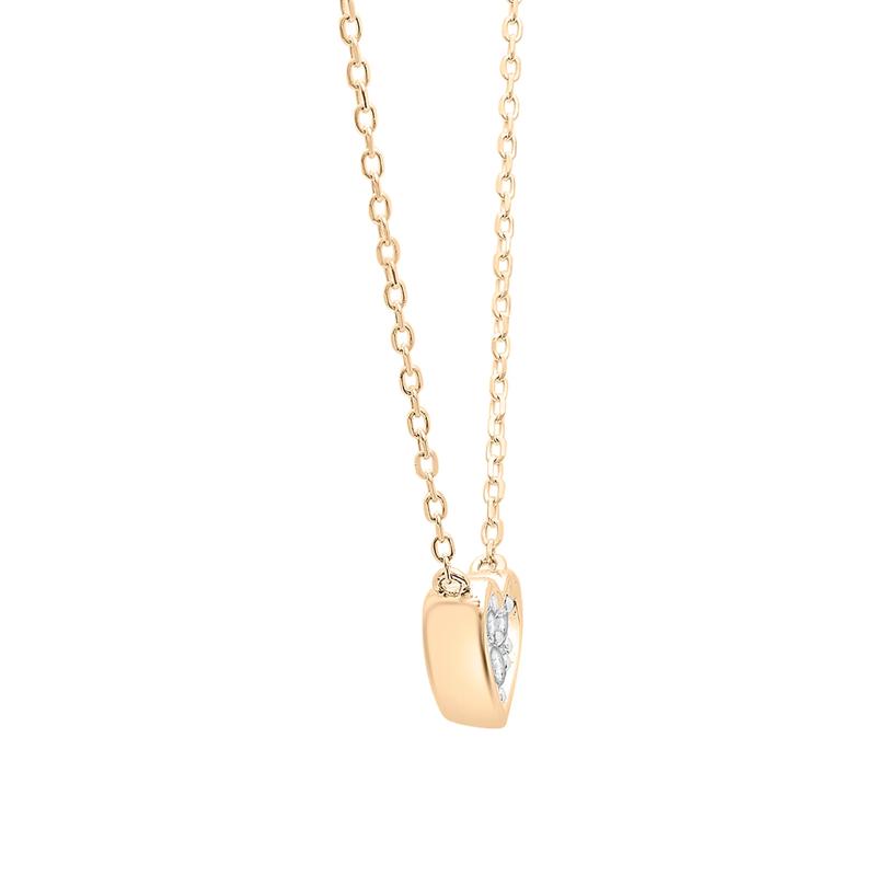 Diamond Heart Necklace in 14K Yellow Gold &#40;1/10 ct. tw.&#41; – Image 3 of 6