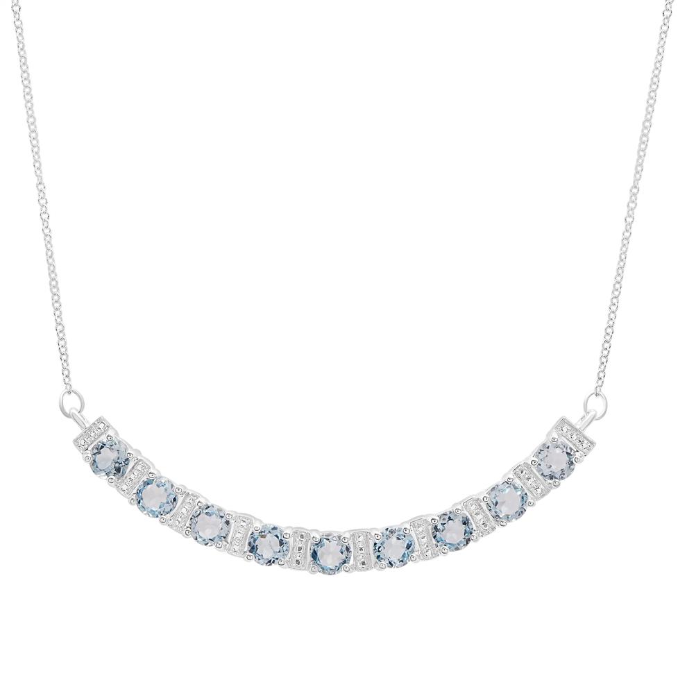 Sky Blue Topaz Smile Necklace in Sterling Silver – Image 1 of 4
