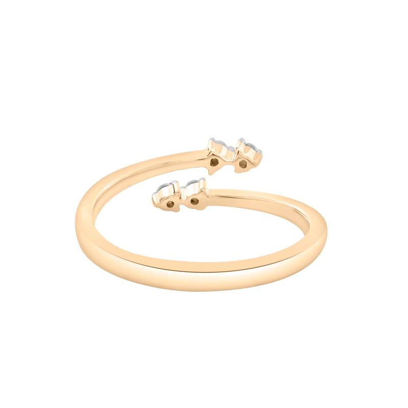 Diamond Open Bypass Ring in 10K Yellow Gold &#40;1/10 ct. tw.&#41; – Image 4 of 5