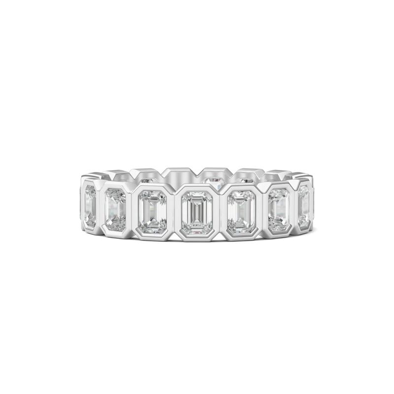 Emerald-Cut Diamond Bezel-Set Eternity Band in Platinum &#40;2 1/2 ct. tw.&#41; – Image 1 of 3