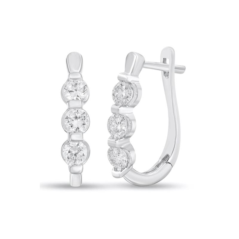 Diamond Drop Earrings in 10K White Gold &#40;1/2 ct. tw.&#41; – Image 1 of 1