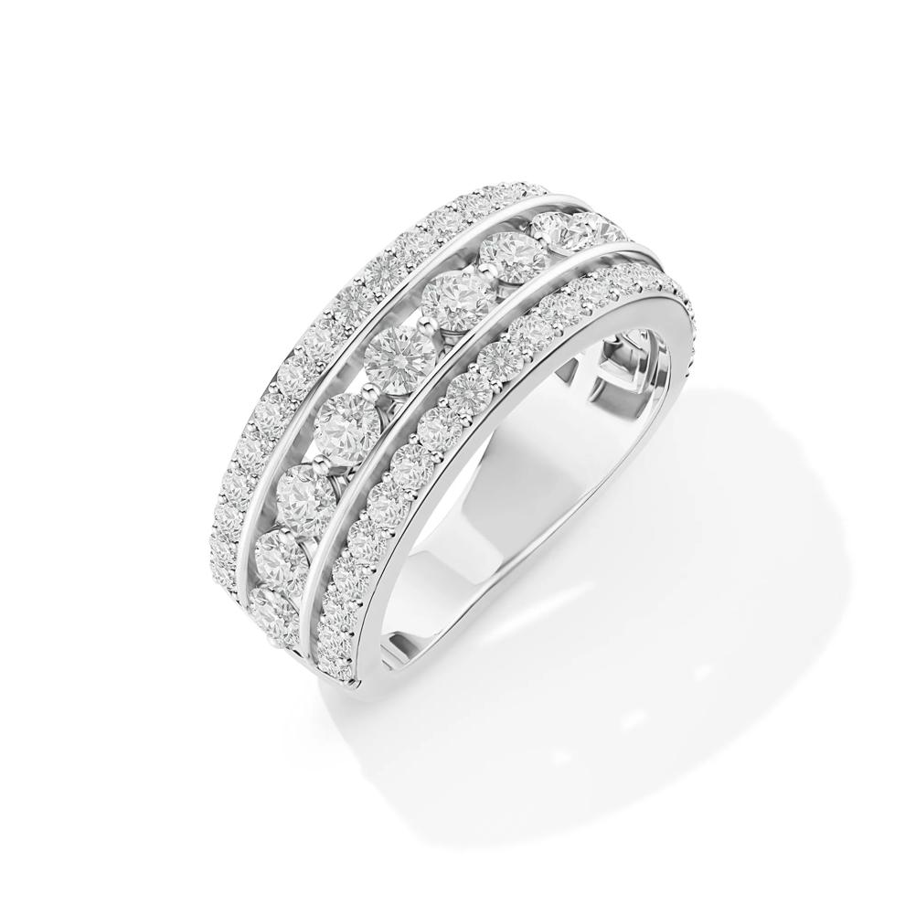 Lab Grown Diamond Round Multi-Row Anniversary Band in 10K White Gold (1 1./2 ct. tw.) – Image 4 of 4