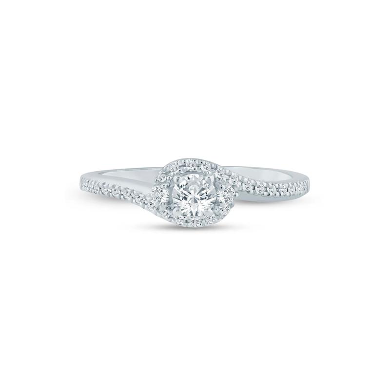 Lab Grown Diamond Promise Ring in Sterling Silver &#40;3/8 ct. tw.&#41; – Image 1 of 3