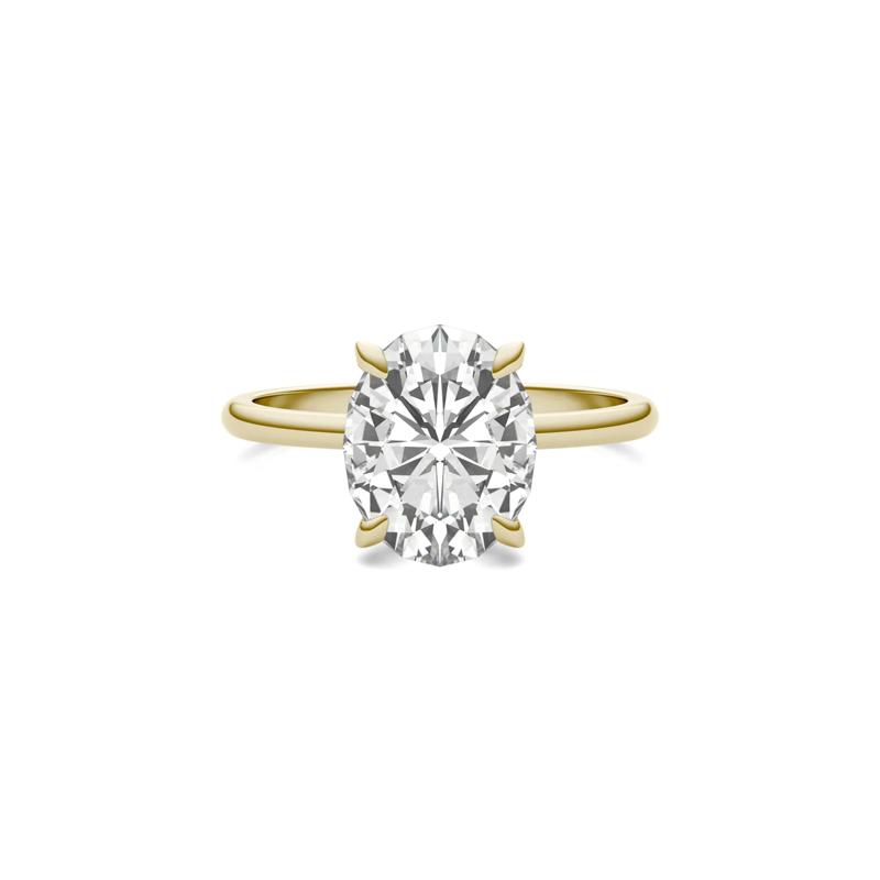 Lab-Created Moissanite Solitaire Engagement Ring in 14K Yellow Gold &#40;3 ct. dew&#41; – Image 1 of 5