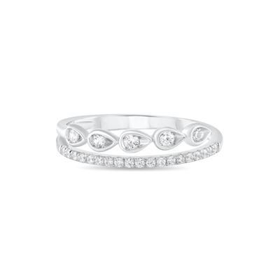 Diamond Double Row Ring in Sterling Silver (1/4 ct. tw.)
