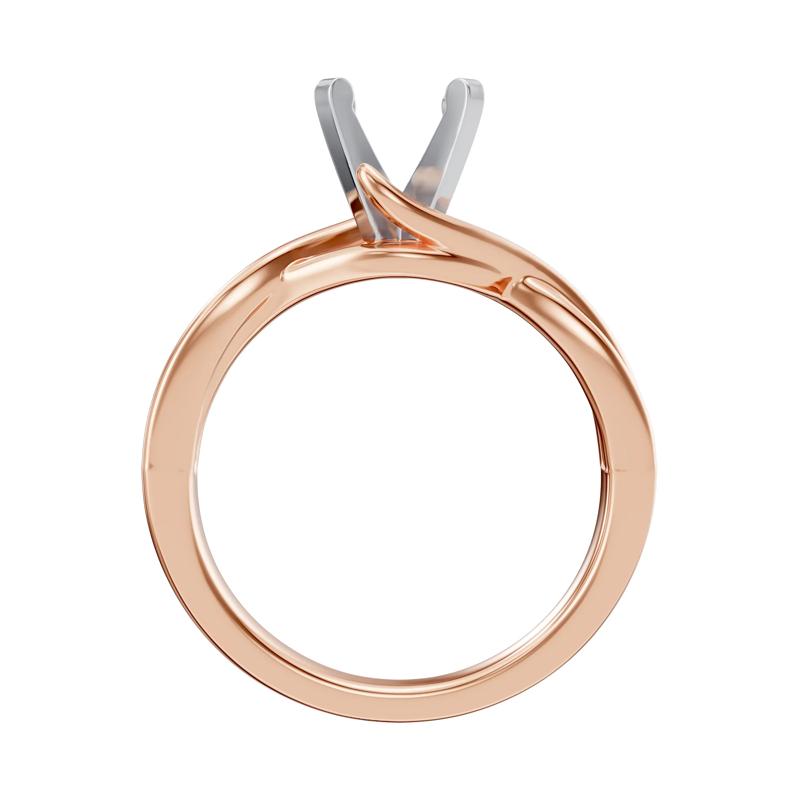 Bypass Twist Shank Semi-Mount Engagement Ring in 14K Gold (Setting Only) – Image 4 of 6