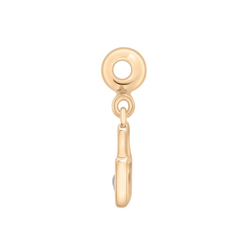Diamond Accent Padlock Bead Charm in Vermeil – Image 2 of 3