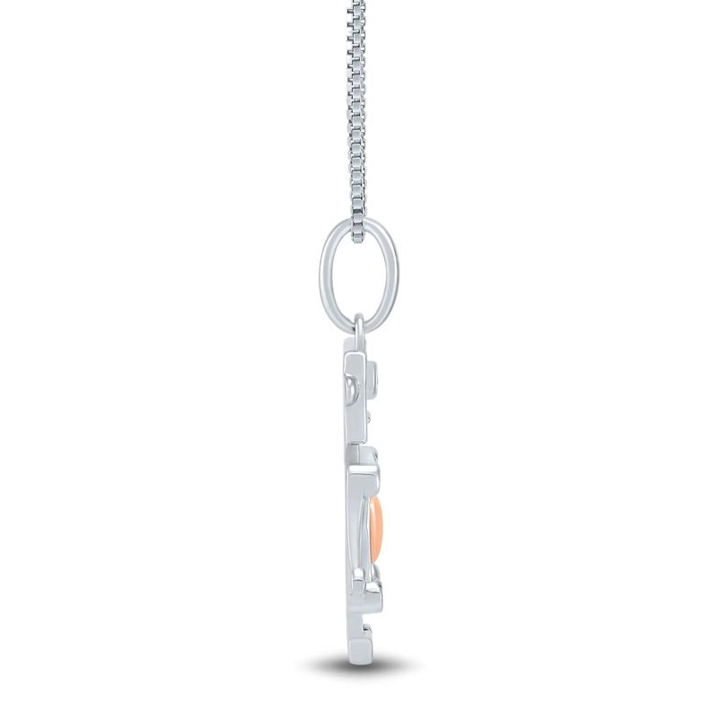 Robot Pendant with Diamond Accents in Sterling Silver and 14K Rose Gold – Image 2 of 4