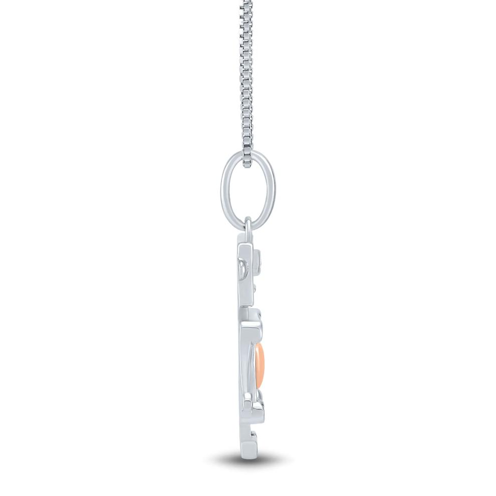 Robot Pendant with Diamond Accents in Sterling Silver and 14K Rose Gold – Image 2 of 4