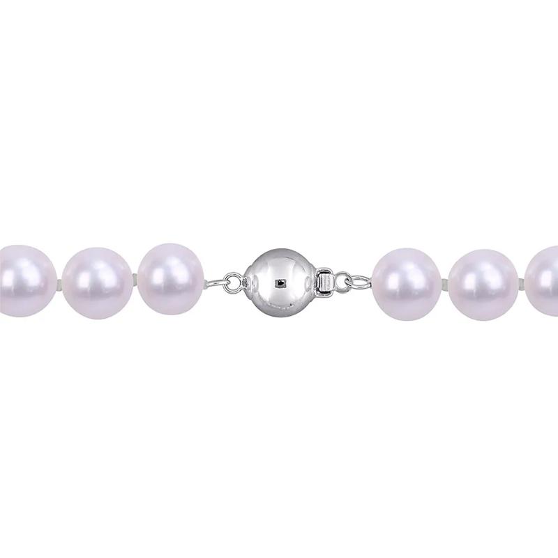 Cultured Freshwater Pearl Necklace in Sterling Silver, 9-10mm, 18&rdquo; – Image 3 of 4