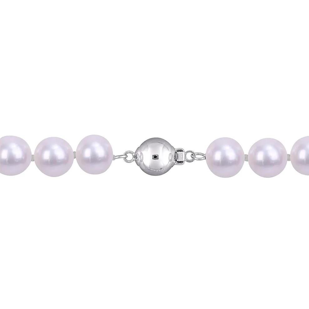 Cultured Freshwater Pearl Necklace in Sterling Silver, 9-10mm, 18&rdquo; – Image 3 of 4