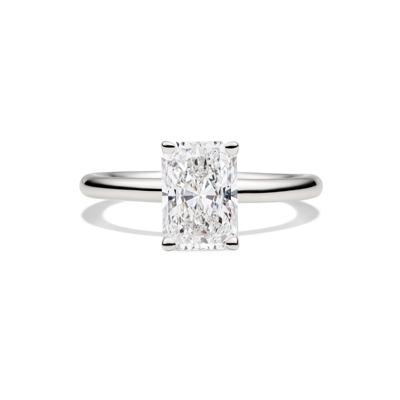 Lab Grown Diamond Radiant-Cut Solitaire Ring in 14K White Gold (2 ct.)