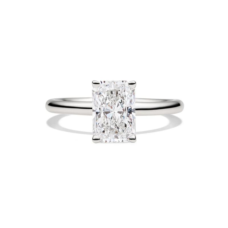 Lab Grown Diamond Radiant-Cut Solitaire Ring in 14K White Gold &#40;2 ct.&#41; – Image 1 of 4