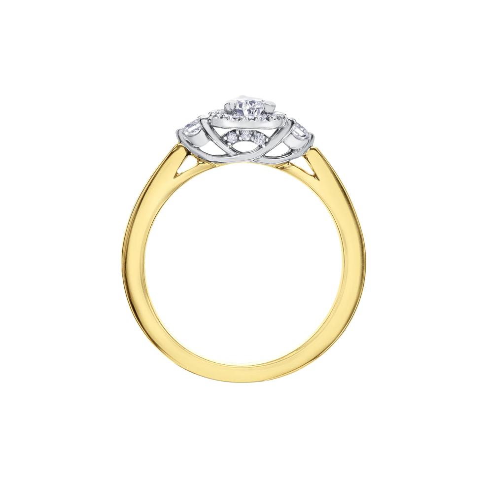 Pear-Shaped Diamond Halo Engagement Ring in 14K Yellow Gold (3/4 ct. tw.) – Image 2 of 7