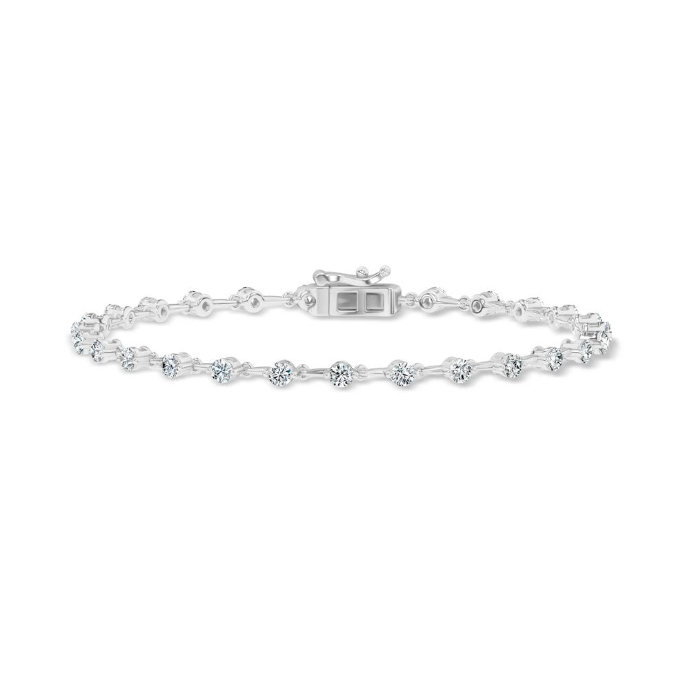 Lab Grown Diamond Sticks &amp; Stones Bracelet in 10K White Gold (1 1/4 ct. tw.) – Image 1 of 2