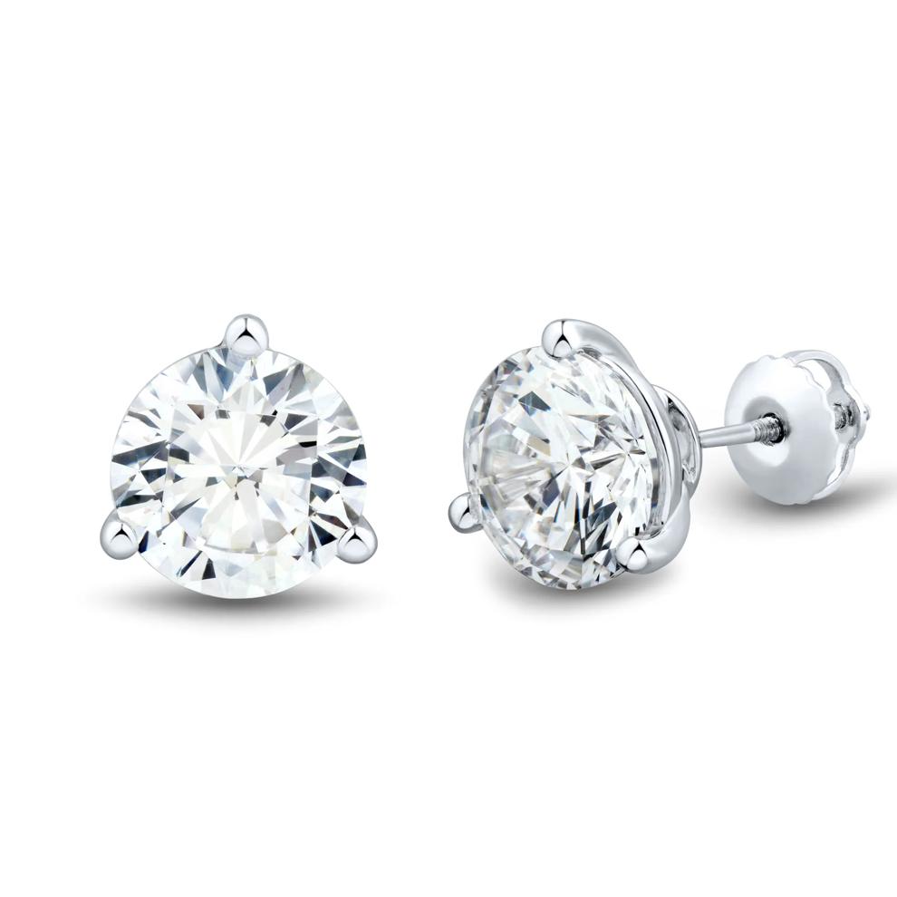 Lab Grown Diamond Round Martini Stud Earrings in 14K White Gold (5 ct. tw.) – Image 1 of 2
