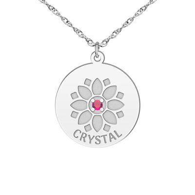 Personalized Engraved Pendant with Custom Gemstone