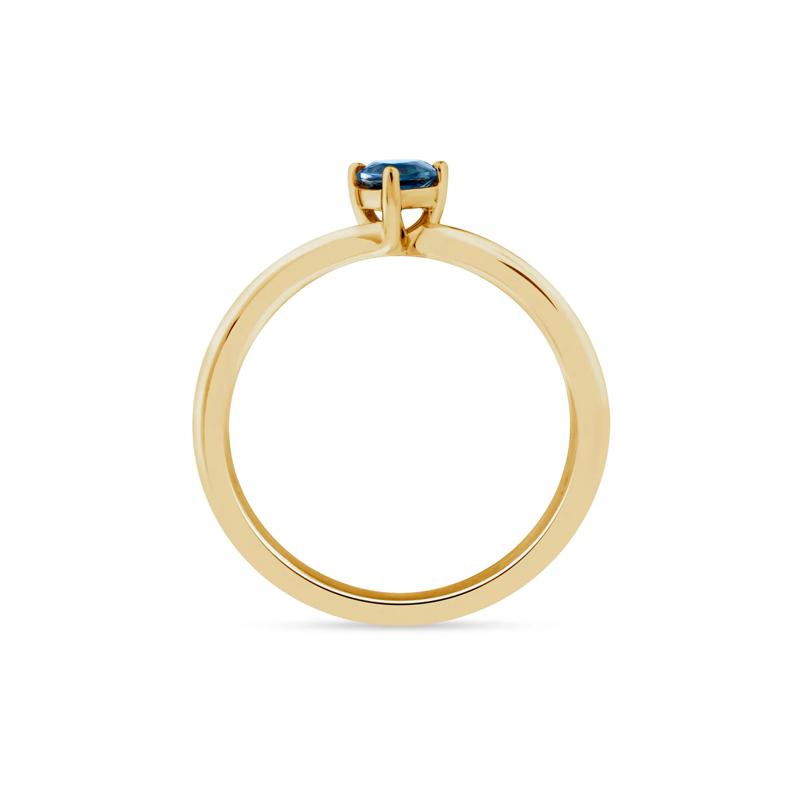 London Blue Topaz and Diamond Accent Ring in 10K Yellow Gold – Image 2 of 3